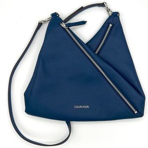 Calvin Klein Geo Rocky Road Hobo Purse Navy